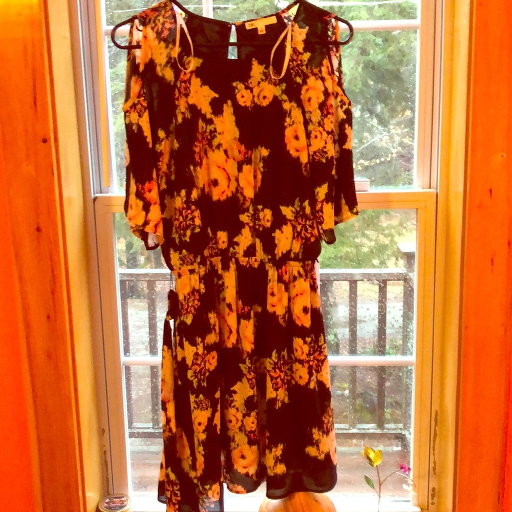 Navy dress with flowers